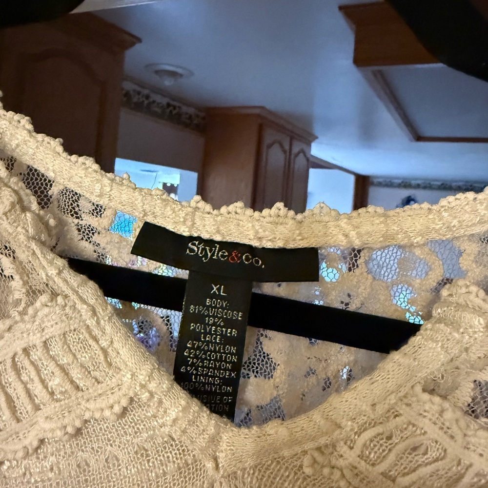 Style & Co. Women's Lace Chemise - Cream